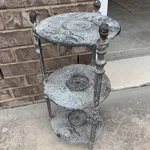 Vintage Victorian Ornate 3-TIER Iron Cherub Accent Table Patina Plant Stand. Fixed Price $99.99.