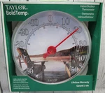 Nos Taylor Lake Scene Design 12" Indoor/outdoor Dial Boldtemp Thermometer #2110. Fixed Price $23.95.
