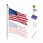 Yeshom 25 Ft Upgraded Sectional Aluminum Flagpole 15 Gauge 24-30MPH 3'X5'. Fixed Price $14.50.