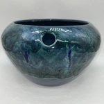 The Violet Blue Green Drip Glaze Art Pottery Planter Flower. Fixed Price $13.25.