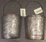 Set Of 2 Galvanized Planter Garden Hanging Balcony Wall Mounted. Fixed Price $15.00.
