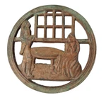 Rare! Cast Iron 5" Old Trivet Colonial Minuteman George Washington T-19 Stand. Fixed Price $10.13.