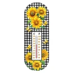 Briarwood Lane Checkered Sunflowers Metal Thermometer. Fixed Price $17.95.