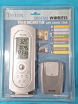 Taylor Digital Wireless Thermometer Atomic Clock Model 1434-9 New Indoor/outdoor. Fixed Price $14.00.