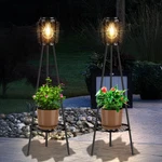 Mxwcy 2 Pack Solar Lights Outdoor With Plant Stands, Floor Lamp Le.... Fixed Price $86.91.