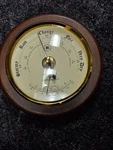 Bey Berk Barometer & Thermometer Brass Cherry Wood 9". Fixed Price $29.00.
