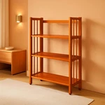 3-SHELF Folding Stackable Bookcase 27.5 Inch Wide Honey Oak. Fixed Price $127.99.