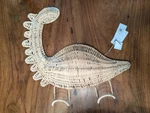 Pottery Barn Kids Rattan Dino Hook Rack (16" X 18")-NWT. Fixed Price $89.00.