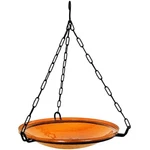Achla Mandarin Crackle Glass 14" Hanging Birdbath, Black Powdercoat CGB-H-14M. Fixed Price $104.99.