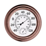 8 In. Indoor/outdoor Wall Thermometer And Hygrometer Gauge Copper. Fixed Price $35.00.
