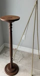 Wood Pedestal Stand Traditional Round Brown Indoor Smooth Finish Plant Display. Fixed Price $60.00.