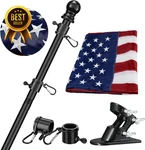 American Flag 3X5 With 5FT Pole Holder Wall Mount Kit Outdoor Us. Fixed Price $35.00.