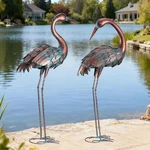 Large Metal Crane Garden Statues Set Of 2 Heron Bird Outdoor Yard Decor Art. Fixed Price $133.99.