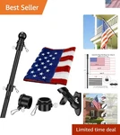 Durable 6FT American Flag Pole With Weather-resistant Wall Mount For Outdoors. Fixed Price $43.69.