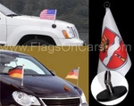 Pair Of Magnetic Diplomat High Speed Car Flag Pole With Usa Gold Fringe. Fixed Price $439.95.