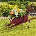 Wheelbarrow Planter Wood With Metal 9 Magnet Accessories Red. Fixed Price $59.99.