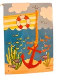 Breezeart Studio Boat Anchor Ocean House Flag 28X40 Summer Garden Yard Banner. Fixed Price $11.40.