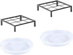 Tenfuju 9.8" Metal Heavy Duty Potted Plant Stand Flower 2 Pack - Iron Color. Fixed Price $27.13.