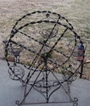 Vintage Twisted Wrought Iron Ferris Wheel Planter Rare And Unique 24 Inches Tall. Fixed Price $48.00.