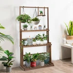3TIER Wood Hanging Rack Flower Display Stand Planter Shelf For Patio Offic. Fixed Price $41.90.