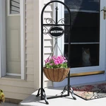 Sunnydaze Hanging Basket Planter Stand Decorative Welcome Sign. Fixed Price $129.23.