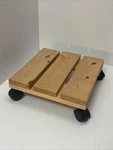 Plastec Indoor Cedar Wood Plant Caddy Rolling Dolly, 200 Lb Capacity, Usa, 12". Fixed Price $15.99.