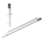 Flagpole 6 Foot White Tangle Free Spinning Rust Resistant Grace Alley Commercial. Fixed Price $59.99.