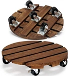 Yangbaga Pack 12IN Wood Plant Caddy Lockable Wheel. Fixed Price $40.07.