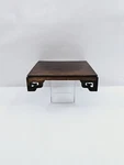 9 3/4" Square Asian Oriental Brown Wood Plant Jar Vase Stand Display Base. Fixed Price $102.88.