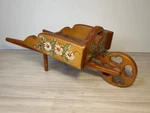 Hand Made & Painted Table Wheelbarrow Plant Stand Signed Hearts Floral Design. Fixed Price $23.00.