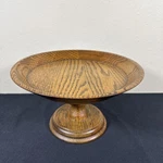 Mcm Solid Walnut Wood Pedestal Bowl/display Cake Stand 8.5X5. Fixed Price $17.99.