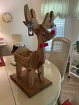 Vintage Creative Designs Wooden Christmas Reindeer Planter Basket 21 Tall. Fixed Price $16.42.
