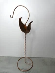 Vtg Mcm Wound Copper Vine Leaf Banana Hook Holder Stand Small Plant 18". Fixed Price $29.99.