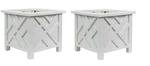 Patio Decor Planter Box Set Of 2 - White Chippendale Design For Garden Display. Fixed Price $89.99.