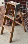 2-STEP Folding Wooden Ladder 34 Inch Rustic Painters Farmhouse Plant Stand Decor. Fixed Price $35.00.