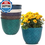 Worth Garden Plastic Round 8 Pots For Indoor Plants - Set Of 6 Multicolor. Fixed Price $51.73.