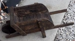 Vtg Handmade Rustic Wooden Garden Cart / Wheelbarrow Planter 27X9X13. Fixed Price $50.00.