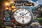 18" Sterling & Noble Indoor/outdoor Clock Temp Humidity Bronze Euc. Fixed Price $40.99.