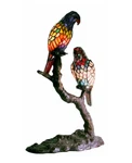 Tiffany Style Exotic Bird Lamp Glass Stained Table Lover Accent Light Gift Watch. Fixed Price $174.84.