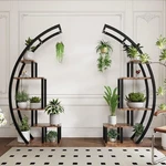 Plant Stand Indoor 5-TIER Tall Metal 2 Half Moon Shelf Tiered Flower Rack. Fixed Price $94.85.