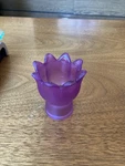 Vintage Purple Floral Design Frosted Glass Avon Tealight Holder. Fixed Price $6.49.