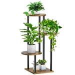 Smfanlin 4 Tier Plant Stand Indoor, Metal Wooden Tall Shelf Flower Pot. Fixed Price $57.45.