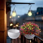 Hanging Pots For Plants Outdoor - 2 Pack White Artificial Rattan Solar Flower.... Fixed Price $34.63.