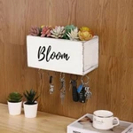 Mygift Vintage White Wood Planter Box With 5 Key Hooks And Cursive Bloom Text. Fixed Price $19.99.