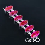 Pink Fire Topaz Gemstone 925 Sterling Silver Amazing Jewelry Bracelet 8" Vj 1359. Fixed Price $15.59.