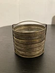 Antique Sterling Cut Clear Glass 6 Coaster Set With Caddy Stand. Fixed Price $199.00.