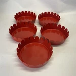 5 Ikea Sommar Red Metal Plant Saucer Plates - Decorative Indoor Outdoor Pot Tray. Fixed Price $12.37.