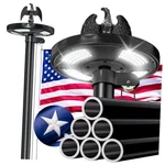 Heavy Duty Flag Pole With Solar Light, Extra-thick Aluminum, 100 Mph Wind 25 Ft. Fixed Price $220.75.