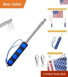 Versatile 5 Ft Telescopic Flag Pole With Clips - Ideal For Teaching & Travel. Fixed Price $11.60.