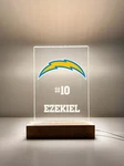 Personalized Led Light Up Wood Stand Los Angeles Chargers Football Gift. Fixed Price $19.95.